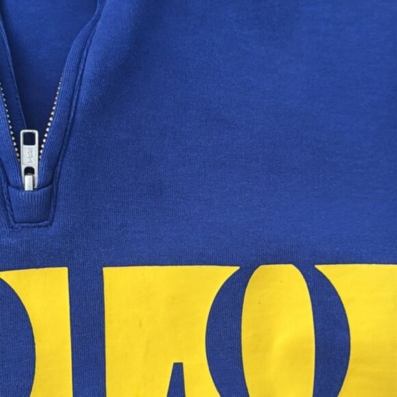 POLO RALPH LAUREN Double Knit Tech Panel Logo Sweater Blue Size Large 14/16 - Picture 5 of 9